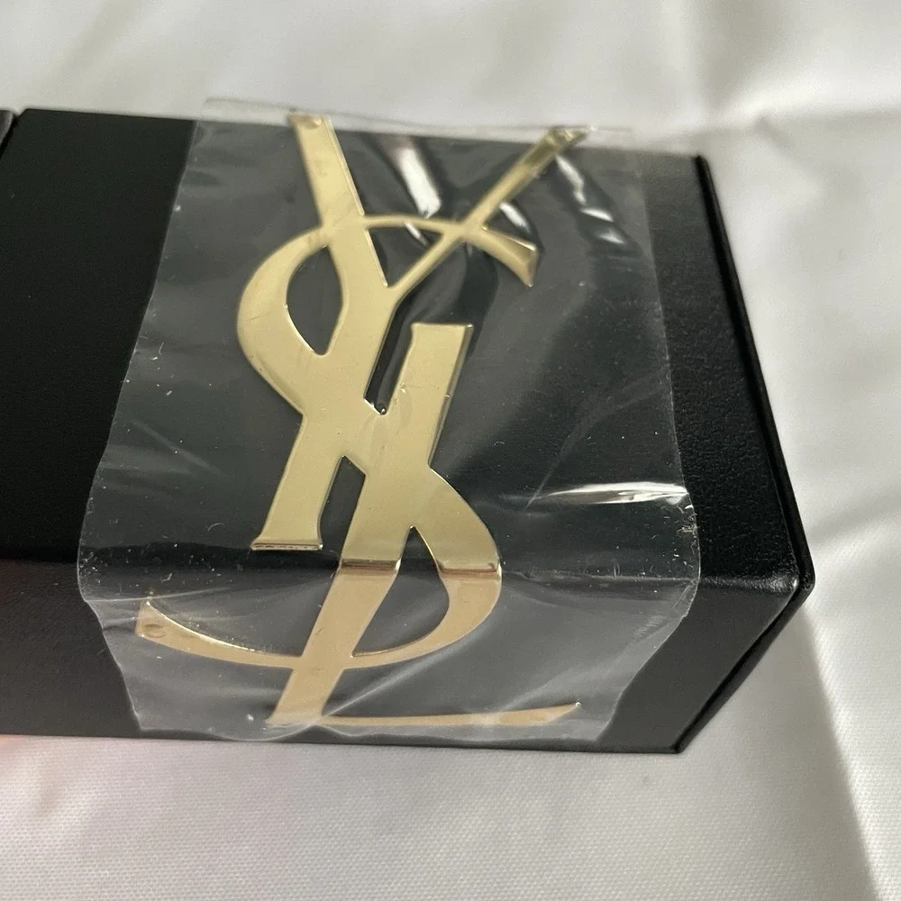 YSL BEAUTE Black Magnetic Brush Makeup Box Gold Logo YVES Saint Laurent NEW